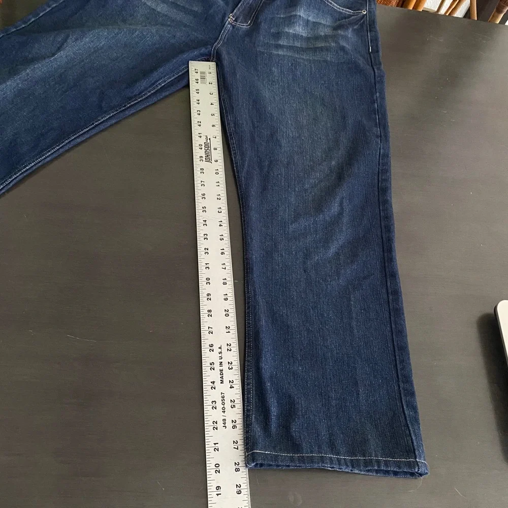 Phat Farm Mens Relaxed Fit Dark Wash Blue Denim Jeans Size 40 Hip Hop Streetwear